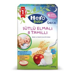 Hero Baby Gece Sütlü Elmalı 8 Tahıllı 200 gr 200 gr Kaşık Mama kullananlar yorumlar